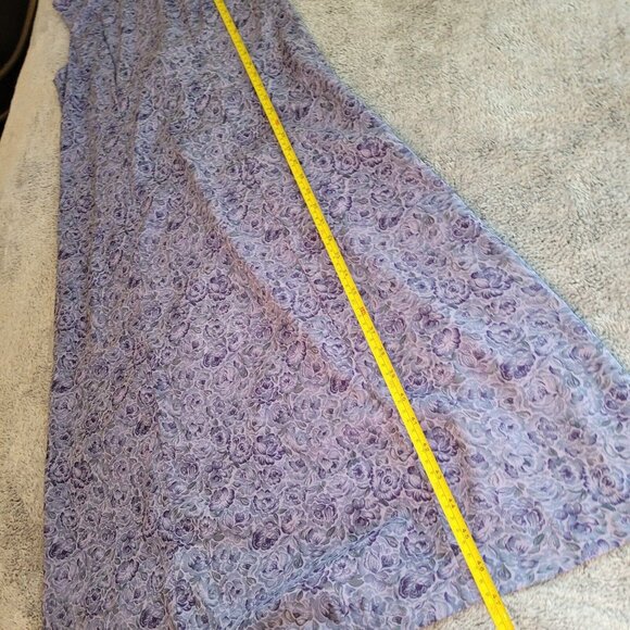VTg Teddi Dress Sz 6P Purple Floral Maxi Cottagecore Boho Prairie Romantic 16544 - Picture 5 of 10